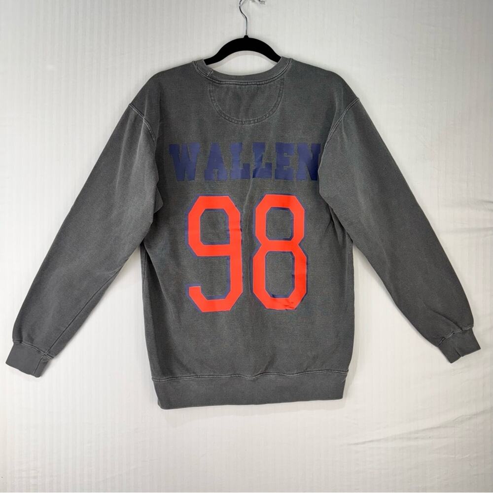 Comfort Colors Distressed Gray Sweatshirt Atlanta Braves Wallen 98 Size Medium